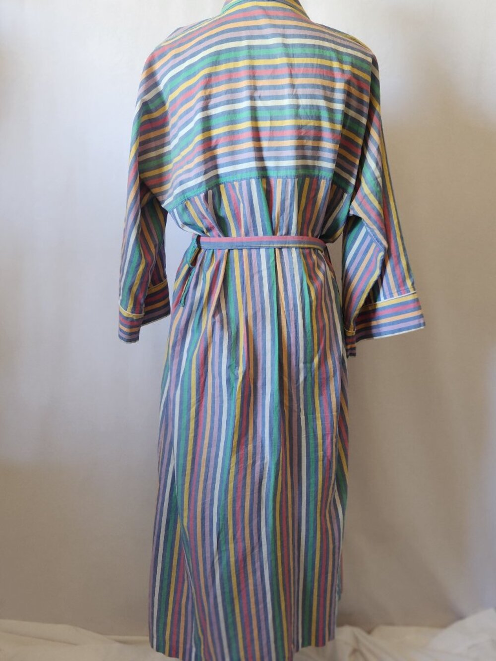 Christian Dior Monsieur OS Unisex Multi-Color Striped Front Pockets Belted Robe - Picture 11 of 12